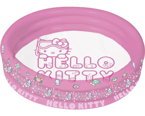 Piscină gonflabilă cu 3 inele Happy People Hello Kitty Ø 122 cm H 23 cm capacitate 150 l roz