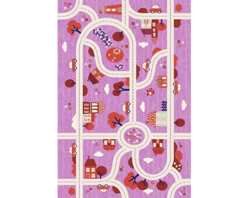 Covor de joacă cu străzi, case și mașini