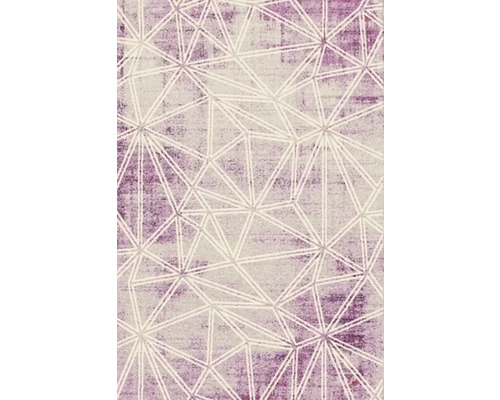 Covor cu model geometric în violet și alb