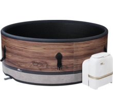 Cadă cu hidromasaj gonflabilă cu aspect de lemn și pompă de filtrare