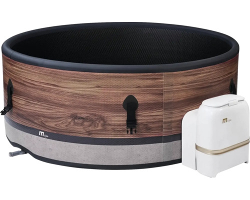 Cadă cu hidromasaj gonflabilă cu aspect de lemn și pompă de filtrare