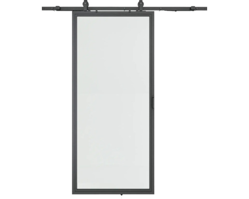 Ușă glisantă cu sticlă și feronerie