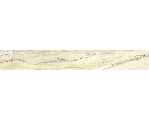 Plintă porțelanată glazurată Irno Beige 8x60 cm Placă ceramică cu aspect de lemn