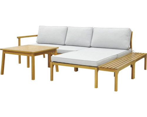 Set mobilier grădină/terasă Garden Place Linda lemn Acacia 250x73,5x173,5 cm Set de mobilier de grădină cu canapea, masă și bancă din lemn