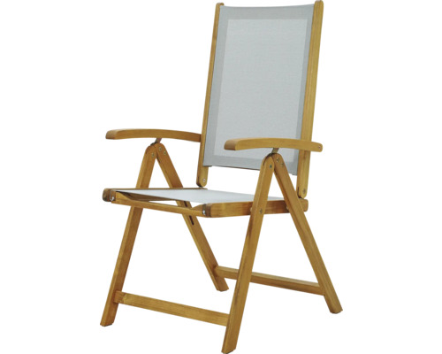 Scaun pliabil din lemn cu brațe și tapițerie din material textil