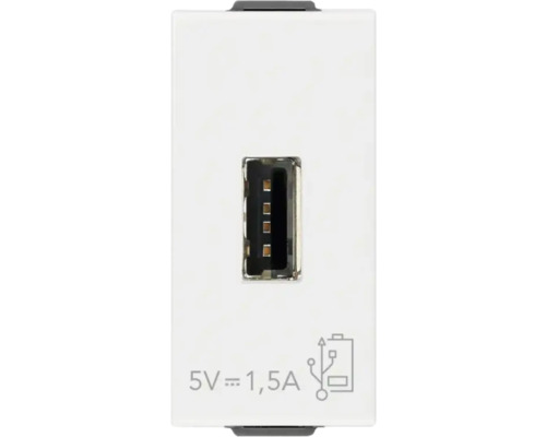 Priză USB simplă Vimar Neve Up tip A max 1500 mAh, 1 modul, albă