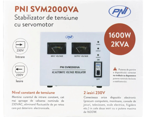 Stabilizator tensiune cu servomotor PNI 2000VA 1600W | HORNBACH