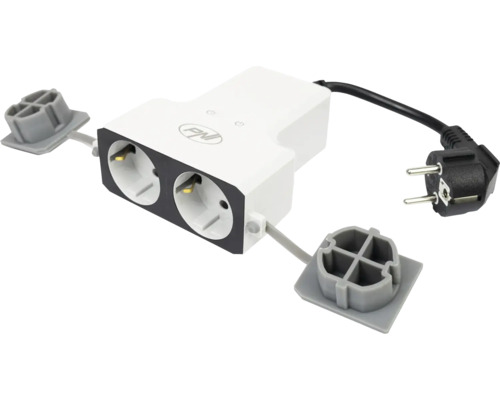 Distribuitor de priză cu două prize și ștecher PNI Logo