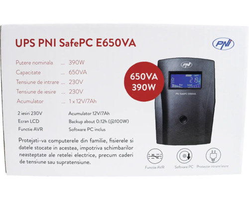 Sursă de alimentare neîntreruptibilă PNI SafePC E650VA în cutie