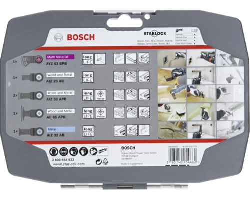 Set Bosch Starlock cu diverse lame de ferăstrău pentru scule multifuncționale