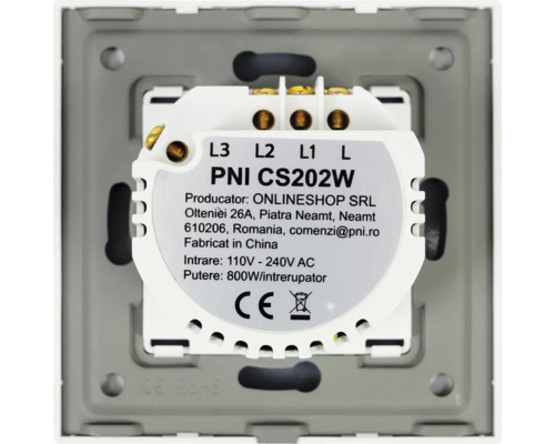 Imagine detaliată a unui întrerupător de lumină cu conexiuni electrice