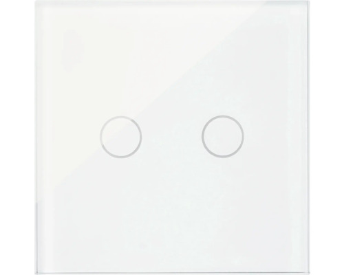 Întrerupător & variator touch dublu PNI SafeHome, alb, sticlă