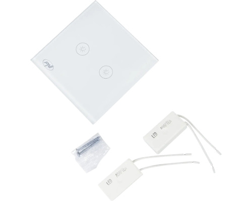 Întrerupător de lumină din sticlă cu adaptor LED și șuruburi