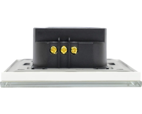 Partea din spate a unui întrerupător cu borne cu șurub