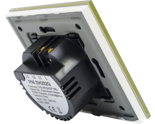 Vedere din spate a unui întrerupător cu conexiuni electrice