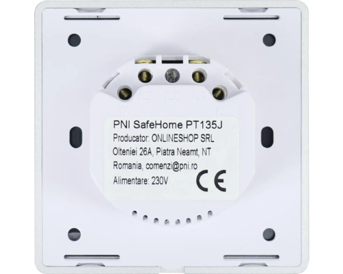 Partea din spate a unui întrerupător cu marcaj CE