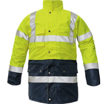 Jachetă de avertizare galben-albastră cu reflectorizante