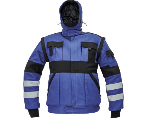Jachetă de lucru iarnă Cerva Max Winter RFLX din bumbac și poliester bleumarin/negru, mărimea 52 Jachetă de lucru iarnă Cerva Max Winter RFLX din bumbac și poliester bleumarin/negru, mărimea 52