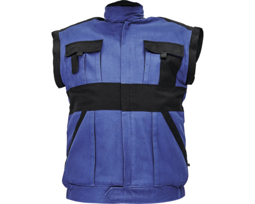 Vestă de lucru albastră și neagră cu buzunare