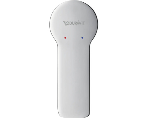 Sigla Duravit pe o baterie de chiuvetă