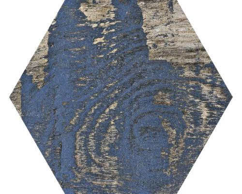 Placă hexagonală cu structură de lemn și urme de uzură