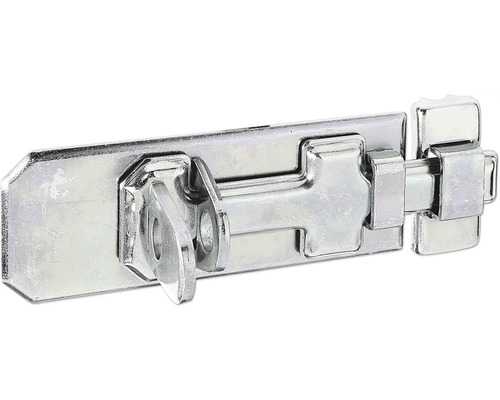 Zăvor metalic universal Alberts 120x45 mm, blocare cu lacăt, oțel zincat galben Zăvor din metal pentru ușă