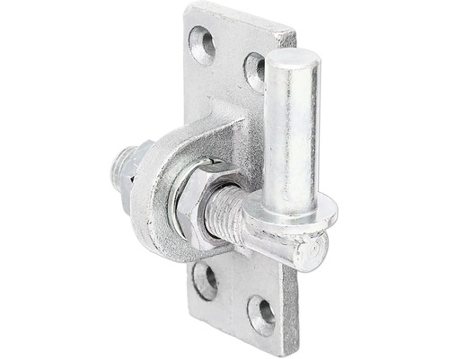 Pivot balama de suspendare Alberts Ø16 x 9mm, reglabil, oțel zincat galben Balama reglabilă din metal cu șurub și piuliță pentru fixarea pe porți.