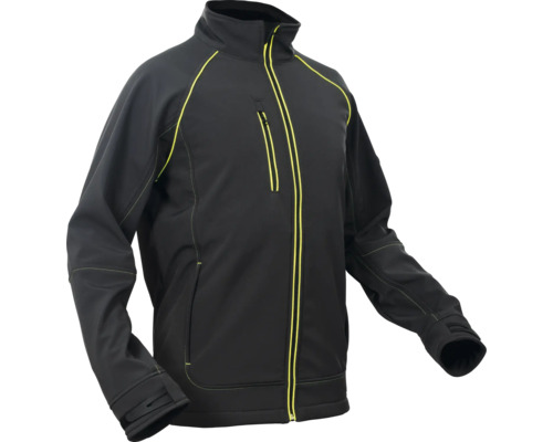 Jachetă neagră softshell cu fermoar