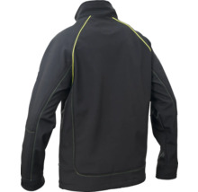 Jachetă softshell neagră cu accente galbene din spate