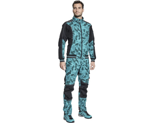 Pantaloni de lucru Cerva Neurum Camouflage din bumbac și poliester bleumarin închis, mărimea 48