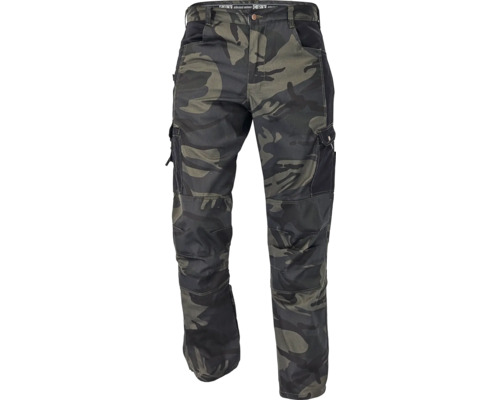Pantaloni de lucru Cerva Crambe din bumbac și poliester, mărimea L Pantaloni de lucru cu model de camuflaj