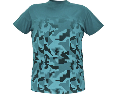 Tricou la baza gâtului Cerva Neurum din bumbac bleumarin închis, mărimea XL Tricou cu model pixelat