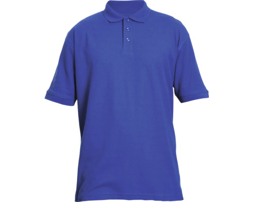 Tricou cu guler tip polo Cerva Banar din bumbac și poliester albastru, mărimea M Polo cu nasturi și mâneci scurte