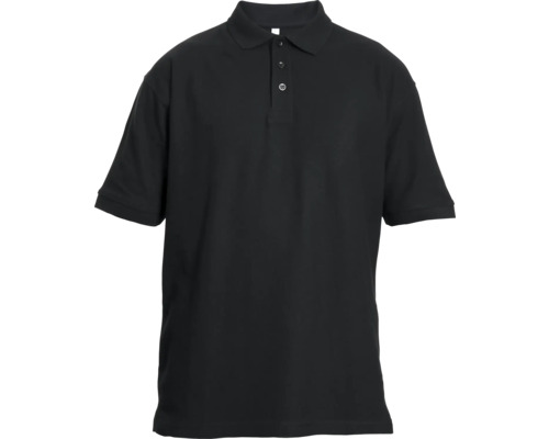 Tricou cu guler tip polo Cerva Banar din bumbac și poliester negru, mărimea L Polo negru cu mâneci scurte