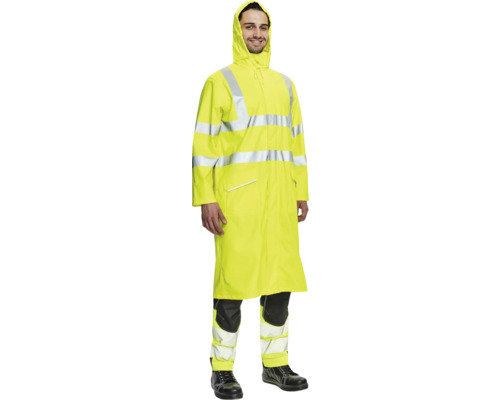 Impermeabil galben cu glugă și reflectorizante