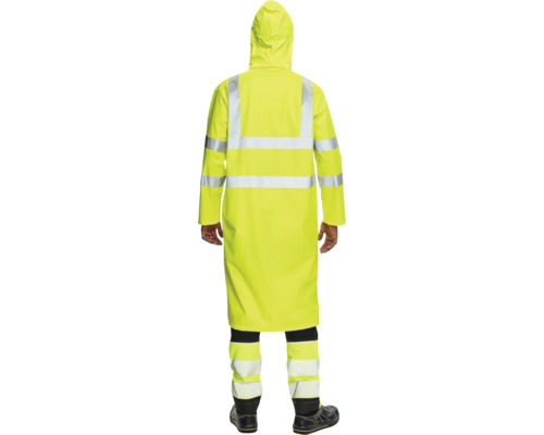 Pelerina de ploaie galbenă cu reflectorizante din spate