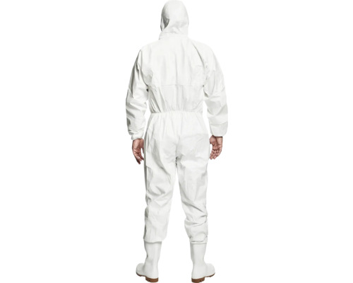 Salopetă de protecție cu glugă și cizme din spate