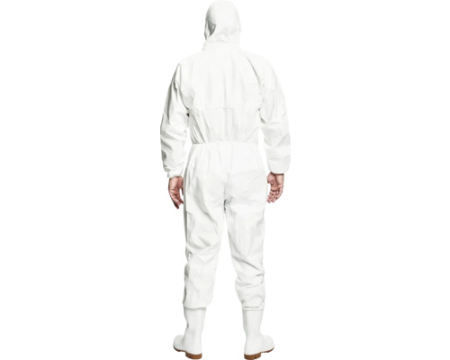 Combinezon de protecție integrală cu glugă, vedere din spate