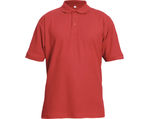 Tricou cu guler tip polo Cerva Banar din bumbac și poliester roșu, mărimea L Polo roșu cu mâneci scurte și închidere cu nasturi