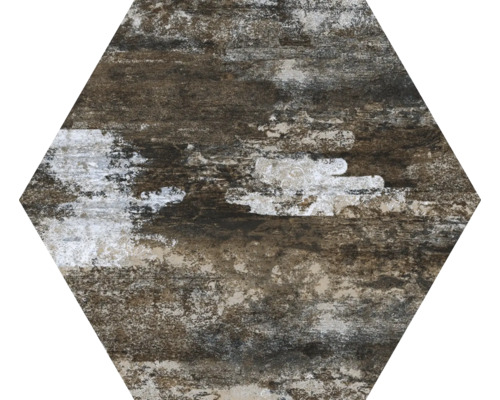 Placă de podea hexagonală cu aspect de lemn