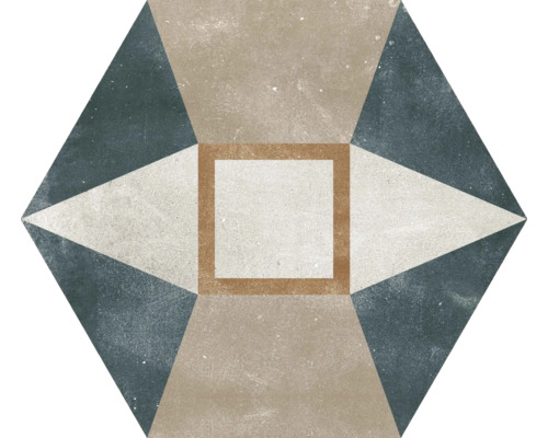 Placă decorativă hexagonală cu model geometric