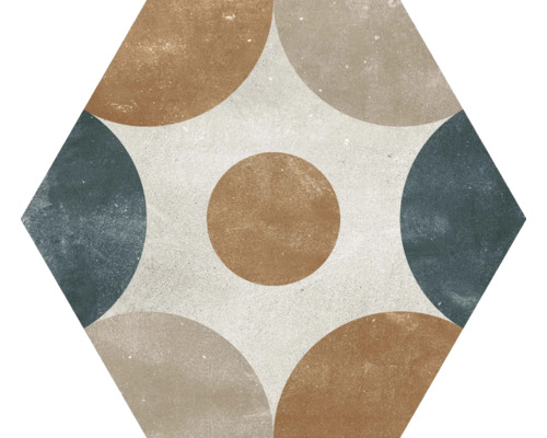 Placă hexagonală cu model circular pentru designul pereților și al podelelor