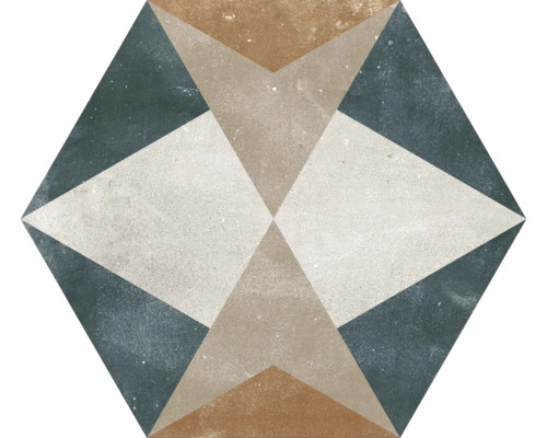 Placă hexagonală cu model geometric