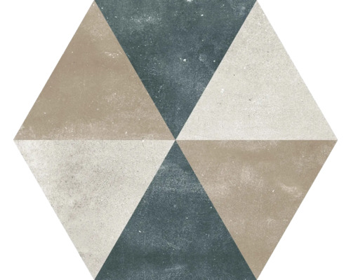 Placă de pardoseală hexagonală cu model triunghiular