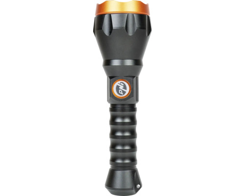 Lanterna neagră cu mâner canelat și logo PNB