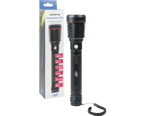 Lanternă PNI Adventure F420 cu port micro USB
