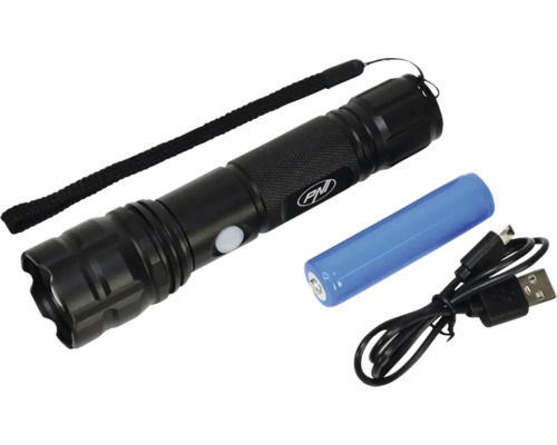 Lanterna neagră cu baterie și cablu USB