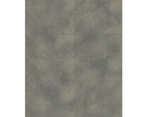 Tapet vlies Welcome Home model grafic gri 10,05x0,53 m Tapet cu model geometric triunghiular și linii verticale