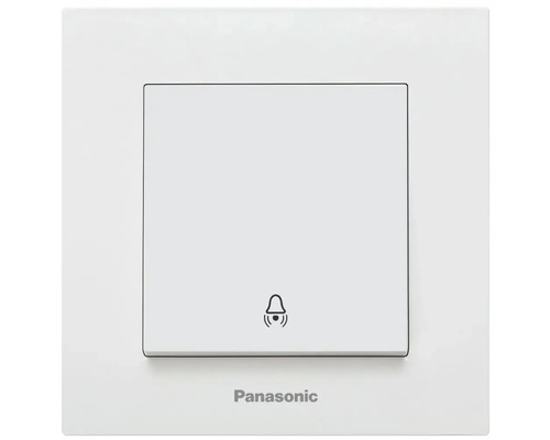 Buton cu revenire Panasonic Karre Plus, simbol sonerie, alb, incl. ramă