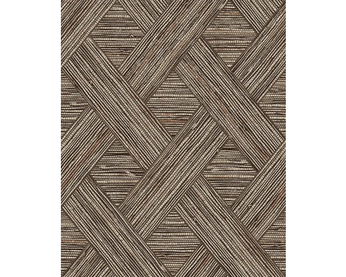 Tapet vlies Cross Grasscloth model geometric maro 10,05x0,52 m Tapet cu model împletit